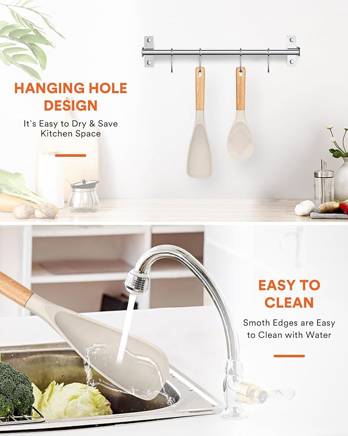 Badiano Cooking Spoon and Rice Scooper for Nonstick Cookware,Multi-function