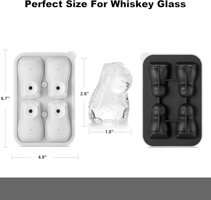ACOOKEE Capybara Ice Cube Tray Fun Shapes, Odd Novelty Cute Capybara Gifts Stuff, 2.2" Large Silicone Whiskey Ice Mold for Cocktails,Bourbon,Brandy, w/Funne