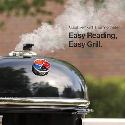 GALAFIRE BBQ Thermometer Gauge, 2 Pack, 3 3/16 inch Large Dial Temp Gauge
