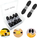 PEOUWNES 16Pcs/8 Pairs Black Corn Holders, Stainless Steel Corn Cob Holders