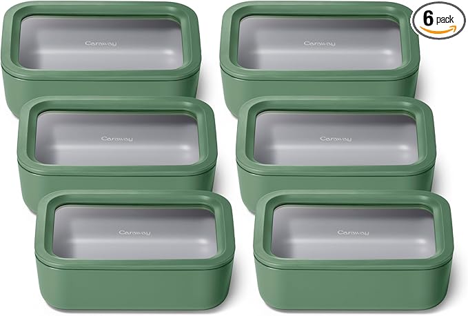 Caraway 6-Piece Glass Food Storage Set with Lids