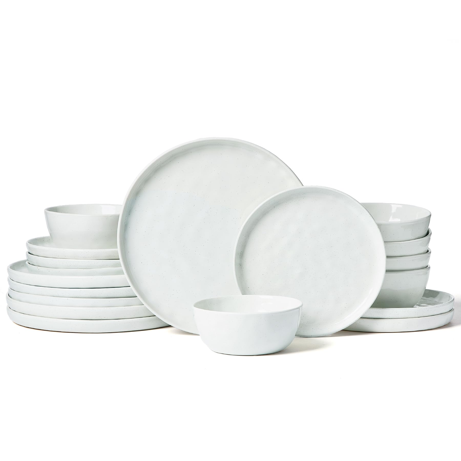 Famiware Mars Stoneware Dinnerware Set for 6, White