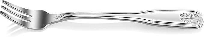 New Star Foodservice Shell Pattern 18/0 Stainless Steel Oyster Fork, 6-Inch, Set of 12, Commercial Grade