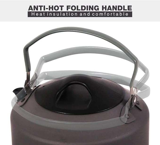 REDCAMP 0.9L Lightweight Mini Camping Kettle for Outdoor Tea & Coffee Pot