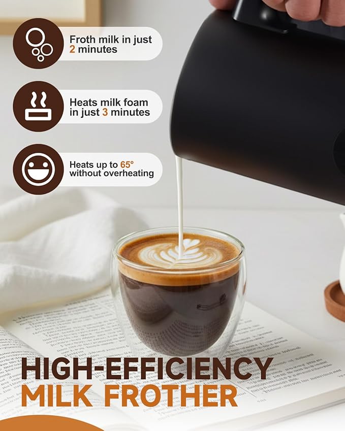 Torlaist Electric Milk Frother, 4-in-1 Automatic Milk Steamer & Foamer 11.8oz/350ml, Automatic Hot and Cold Foam Maker and Milk Warmer for Latte, Cappuccino, Matcha, Hot Chocolate Red