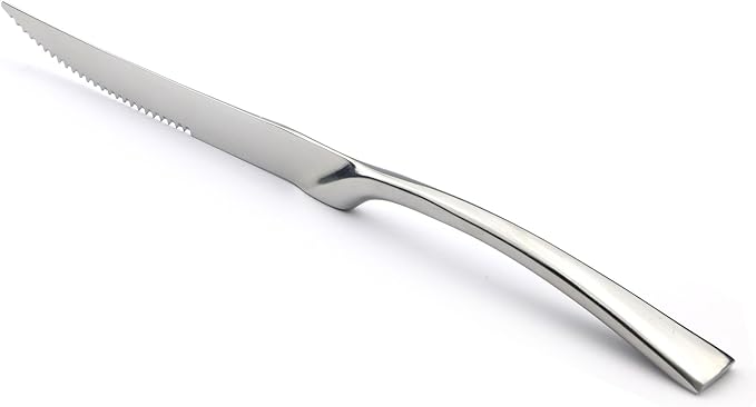 JANKNG 5-Piece 18/10 Stainless Steel Serrated Steak Knife Flatware Set, Service for 1