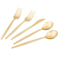 LIYH 102 Pcs Gold Plastic Silverware Cutlery Sets - Disposable Plastic Silverware Heavyduty, Disposable Utensil Sets, 34 of Each Forks, Knives & Spoons Flatware Set for Party Birthday