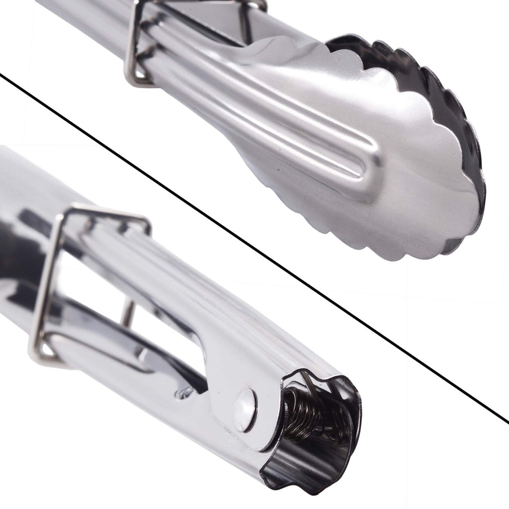 HINMAY Mini Stainless Steel Serving Tongs Small Tongs Set (7-Inch 3 Pieces)