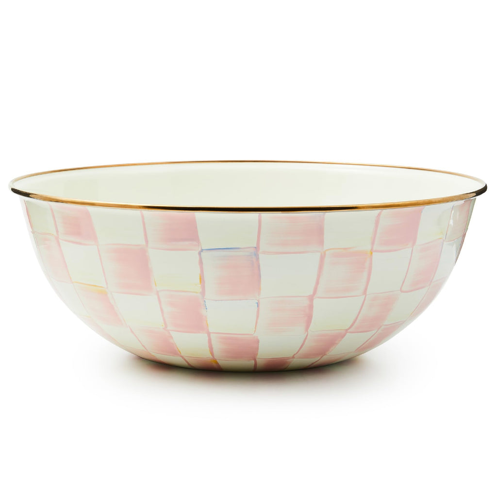 MACKENZIE-CHILDS Everyday Bowl, Extra Large, Pink-and-White Rosy Check