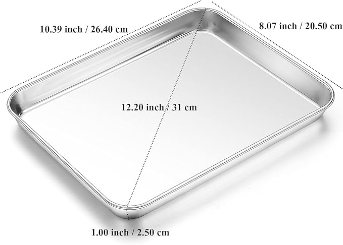 Baking Sheet with Rack Set, Stainless Steel Cookie Sheet with Cooling Rack