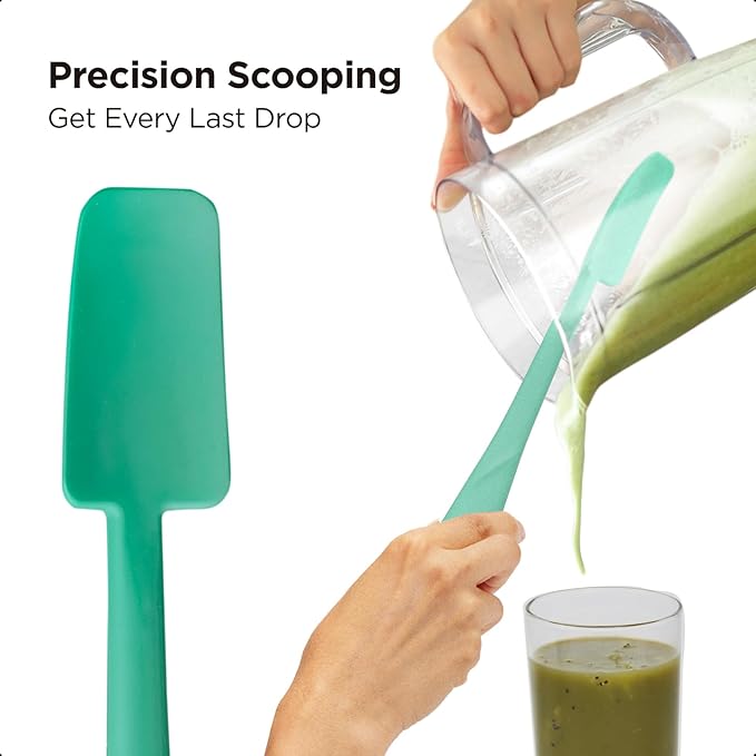 Kitchen Mama WaltzGrip Platinum Silicone Jar & Can Spatula Set, Teal