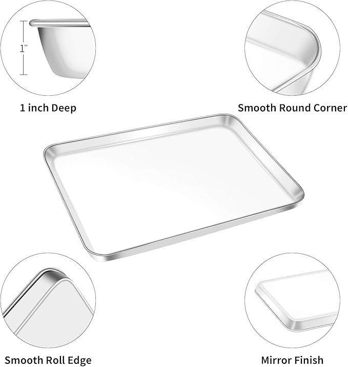 17.3 inch Baking Sheet, Stainless Steel Baking Pans Cookie Sheet Oven Tray