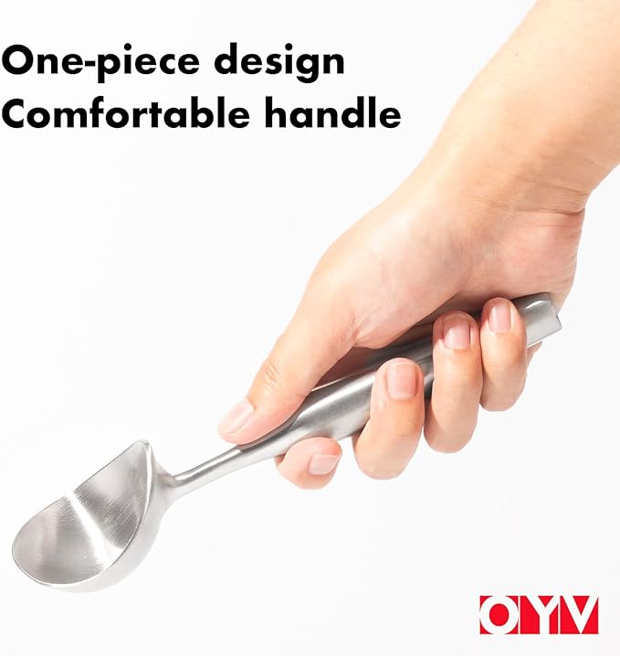 OYV 304 Stainless Steel Ice Cream Scoop, Heavy Duty, Ergonomic Handle