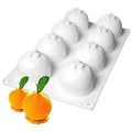 OCPO Kitchen Orange Silicone Mold for Baking Mousse Cake, 8 Cavities