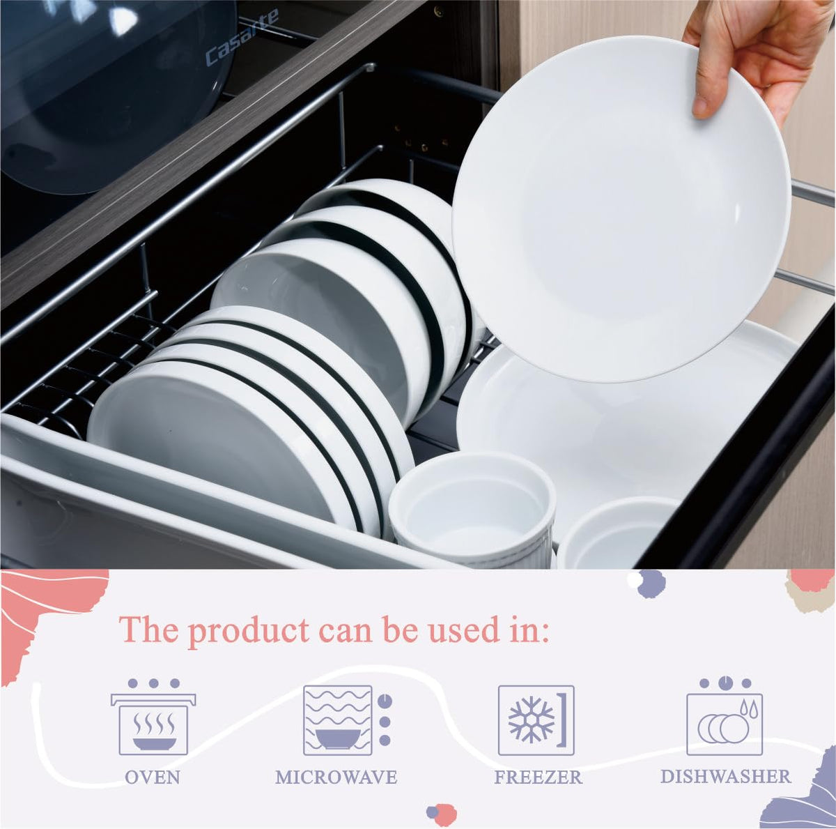Miicol Ceramic Appetizer Plates Set of 6, White Dessert Plates 8 Inch