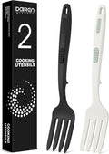 Silicone Flexible Fork, 11.6 Inch Heat Resistant Cooking Fork (BW)