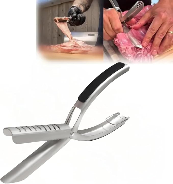 FirFiltr Rib Prep Tool Pro,Stainless Steel Rib Membrane Removal Tool,Professional Boning Tongs Rib Prep Tool for BBQ Enthusiasts,Ergonomic Handle for Easy Membrane Removal(1 PCS)