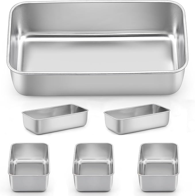 LIANYU 6 Pack Bread Loaf Pans for Baking 9x5 Inch, Meat Bread Baking Pans