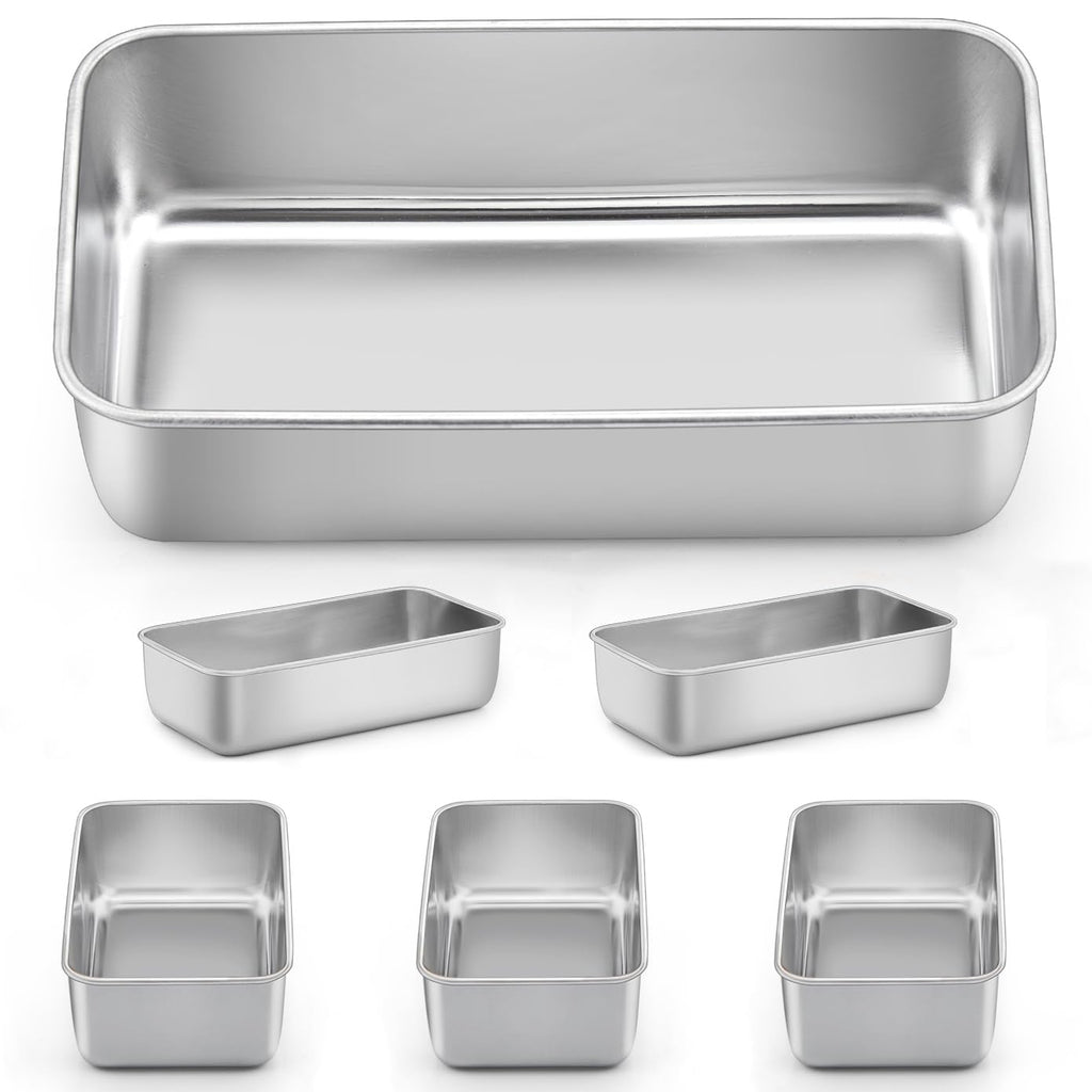 LIANYU 6 Pack Bread Loaf Pans for Baking 9x5 Inch, Meat Bread Baking Pans