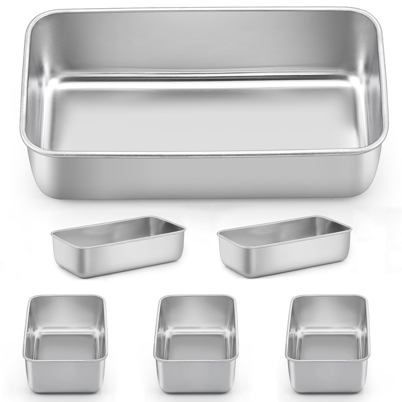 LIANYU 6 Pack Bread Loaf Pans for Baking 9x5 Inch, Meat Bread Baking Pans