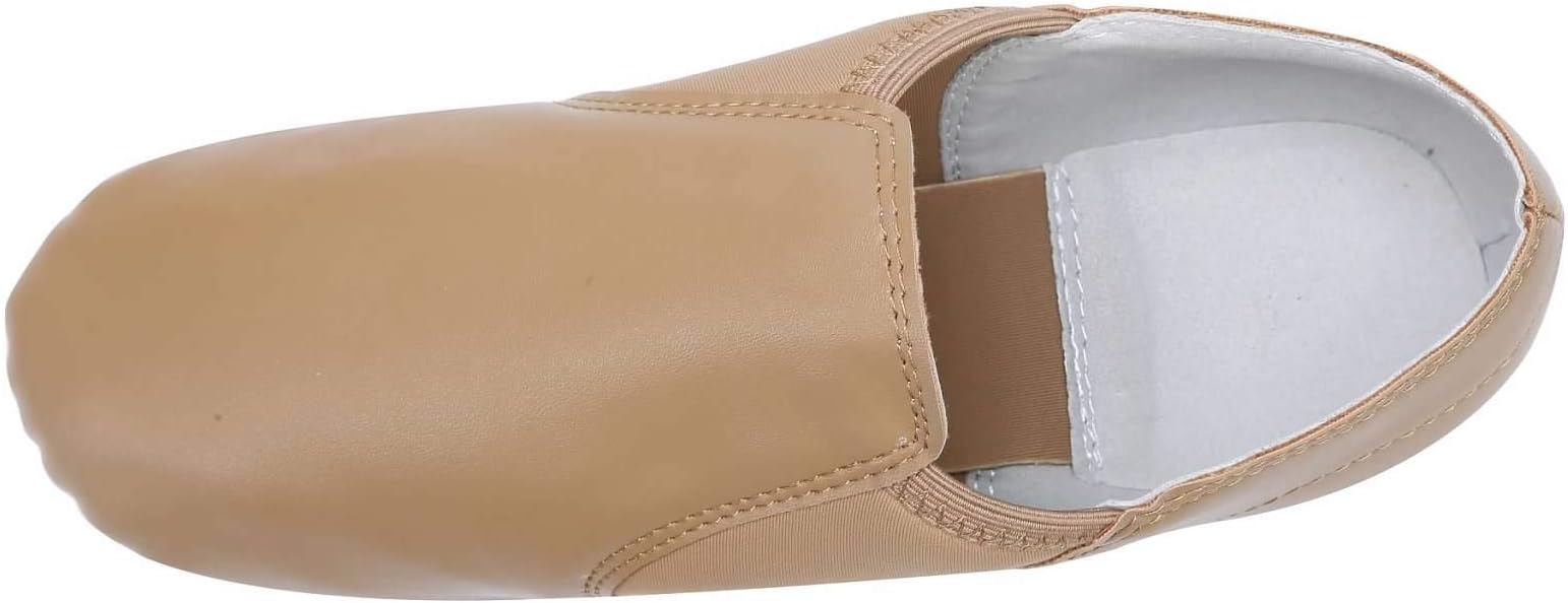 Linodes Unisex PU Leather Jazz Shoe EVA Sole Women/Men Dance Shoe-Brown 6.5