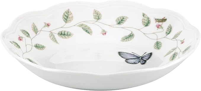 Lenox Butterfly Meadow Porcelain Pasta Bowl Set for 4, 20oz