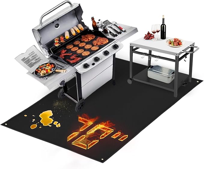 TOHONFOO Large Grill Mats for Outdoor Grill Deck Protector 70 x 48 x 0.04in
