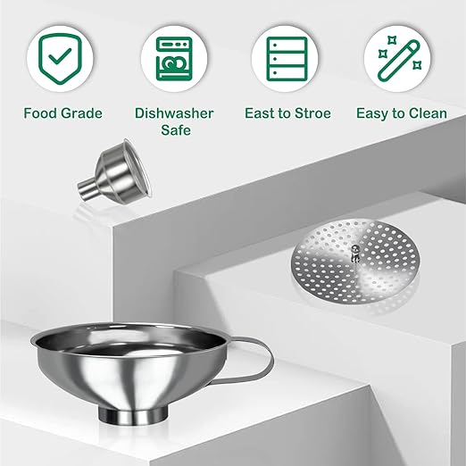 Yevior Canning Funnel for Filling Mason Jars,Bottles (5-Pack)