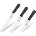 Icing Spatula, U-Taste Offset Spatula Set with 6", 8", 10" Blade,Stainless Steel Angled Cake Decorating Frosting Spatula Set of 3 (Black)