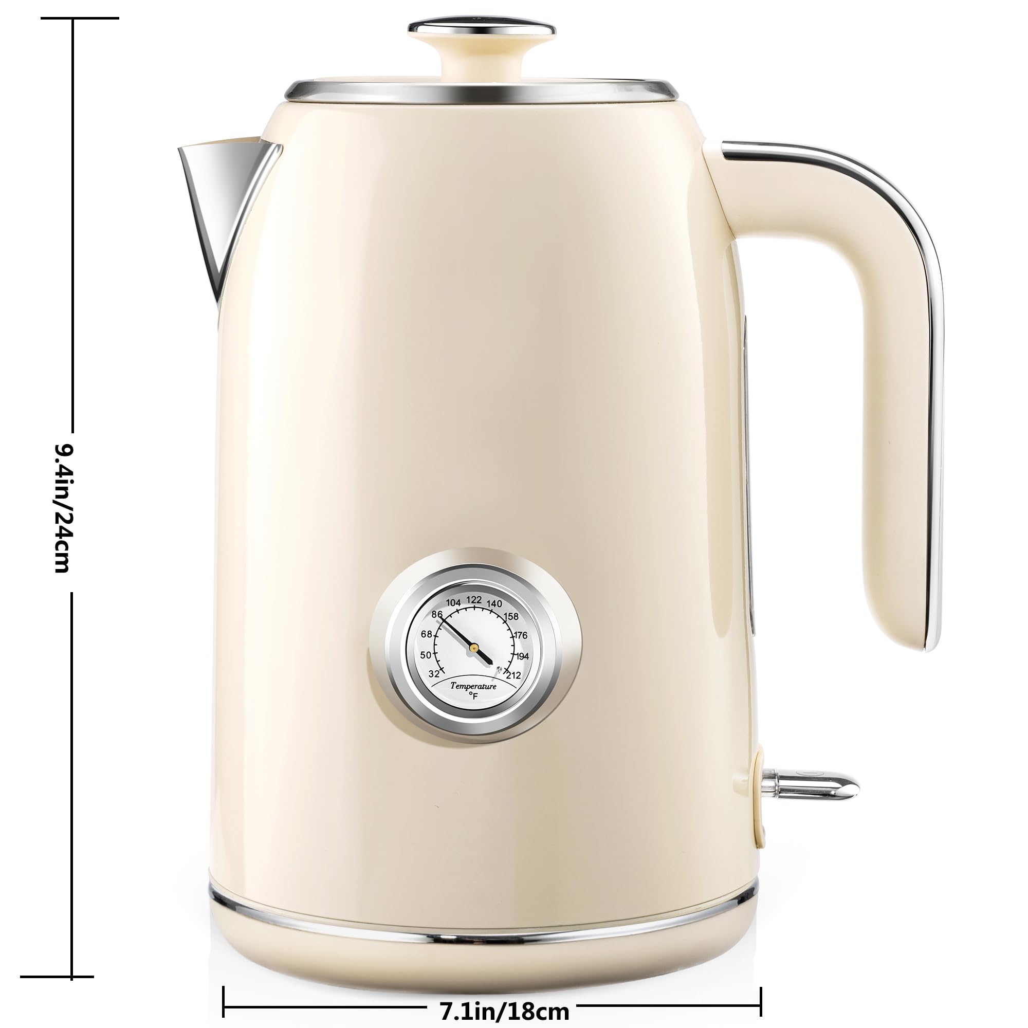 PUKOMC Electric Kettle, 1.7L Stainless Steel Electric tea kettle