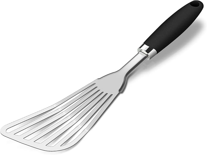 JXWING 304 Stainless Steel Fish Spatula, Thin Flexible Slotted Turner