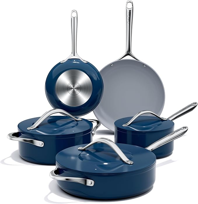 CookinCraze Premium G7 Ceramic Cookware Set, 8-Piece Nonstick Pots and Pans