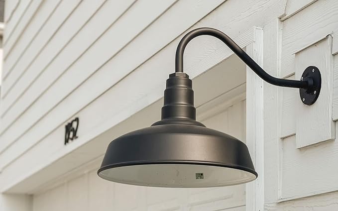 Upslope Gooseneck Barn Light Outdoor | Farmhouse Exterior Wall | Black