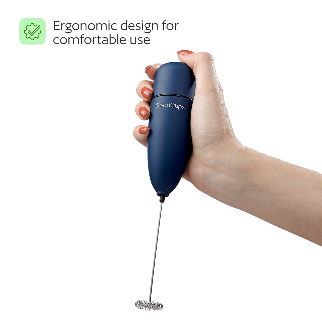 Milk Frother Handheld – Electric Foam Maker Wand with Stainless Steel Whisk – Battery Powered Mini Mixer for Coffee, Matcha, Lattes & Cappuccinos