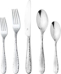 DANIALLI Hammered Silverware Set | Premium 18/10 Stainless Steel Flatware Service for 12 | Heavy-Duty & Dishwasher Safe | Built to Last (60-Piece, Fidenza Hammered)
