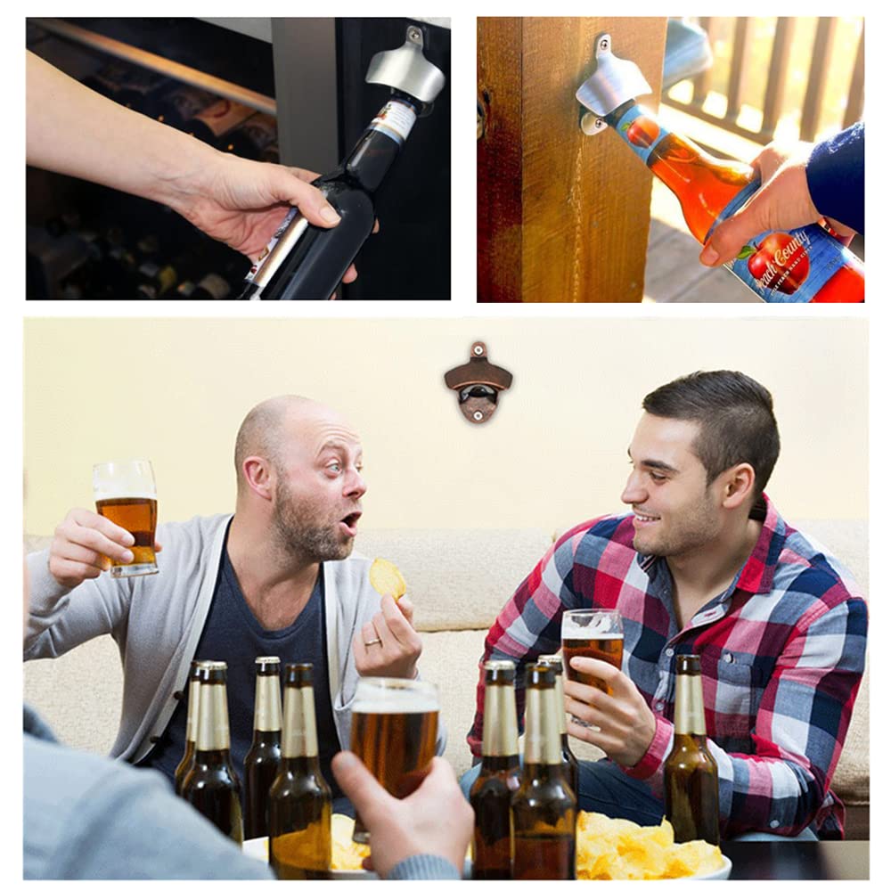 ANSLYQA 20 Pack Bottle Opener Wall Mounted (Silver)