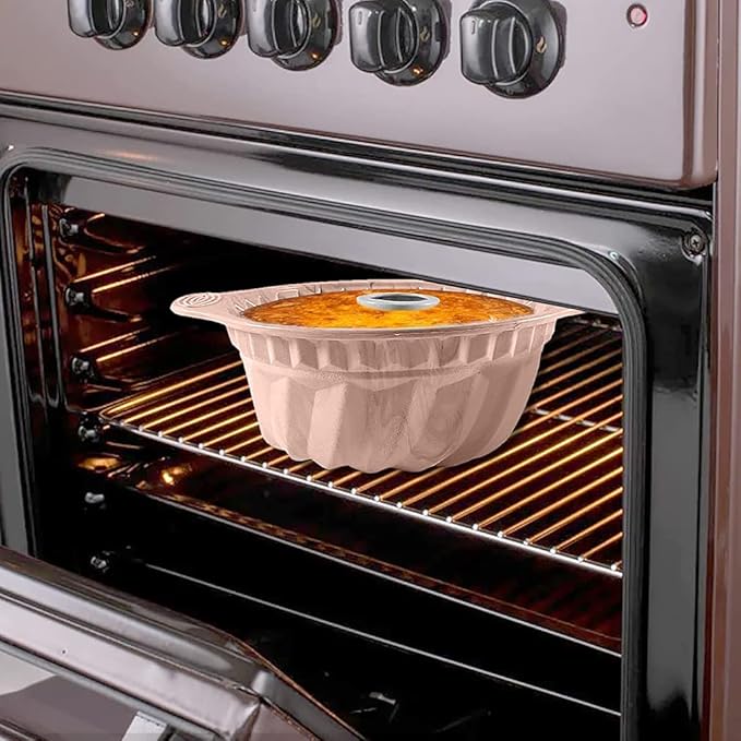 Kenond 2 Pack 9.5 Inch Silicone Fluted Cake Pan, With Sturdy Handle