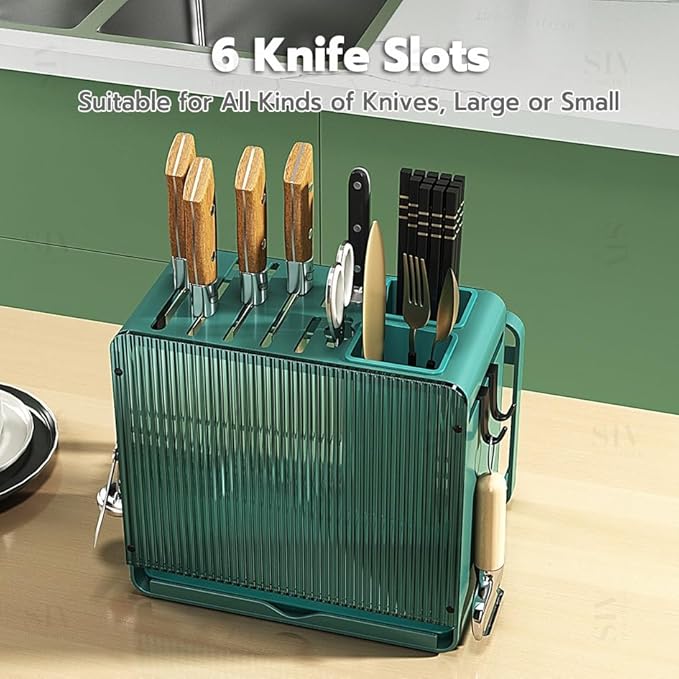 KBOX811 Knife Holder Organizer Stainless Steel Rack This multifunctional kitchen storage rack with Utensil (white) version:No cutting board rack
