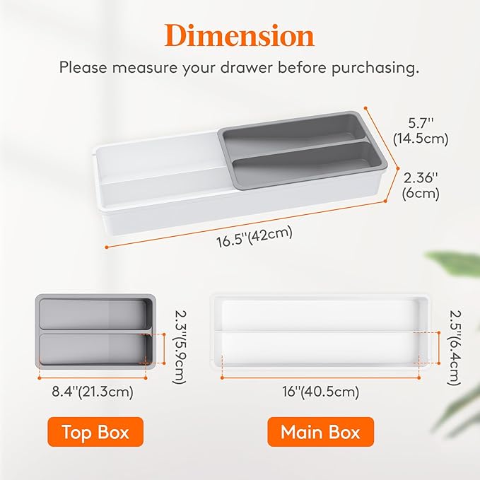 Lifewit Compact Silverware Organizer for Kitchen Drawer
