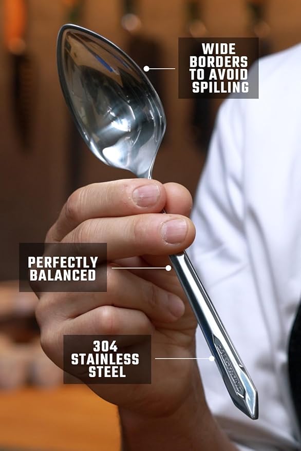 Dalstrong Chef's Tasting & Plating Spoon — 9" 304 Stainless Steel, 1 Tbsp Measure — For Sauce Tasting, Fine Plating, Basting & Pro Kitchen Use — Corrosion Resistant, Mirror Polish, customer support