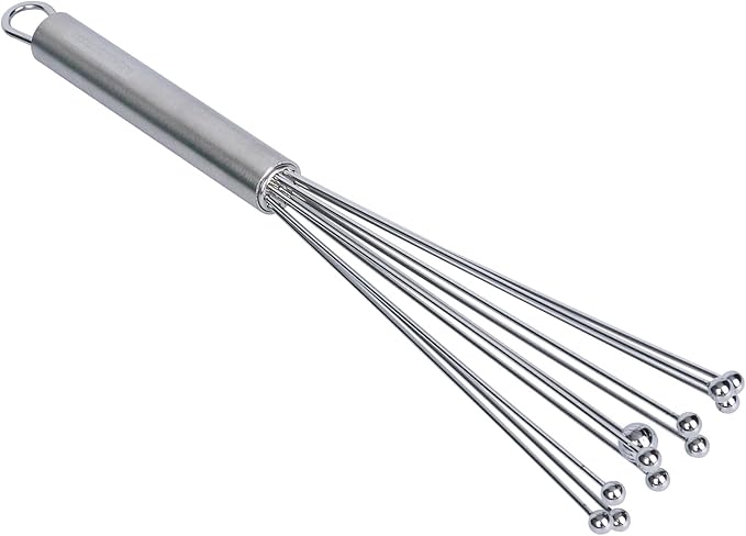 Restaurantware 10.5 in Stainless Steel Ball Whisk - 24 Pack - German Standard Egg Beater with Ergonomic Handle, Dishwasher Safe - Manual Mixer Cooking Whisk for Baking, Stirring, Sauces, Beating