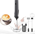 YARRAMATE Rechargeable Milk Frother, Electric Mixer with Stand