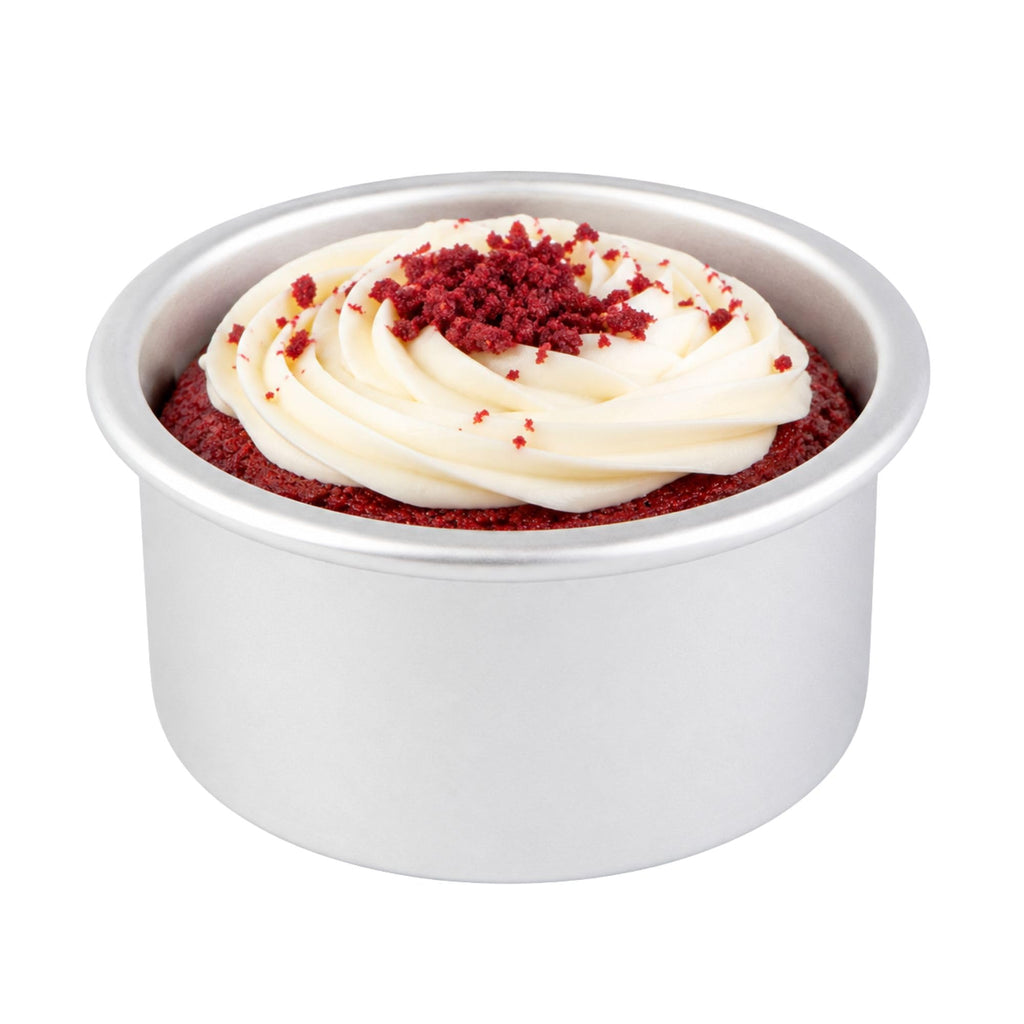 Restaurantware-Met Lux 4 x 2 Inch Straight-Sided Baking Tins, 12 Round Cake Pans - Oven-Ready, Freezable, Anodized Aluminum Round Baking Pans, Greaseproof, For Layer Birthday Cakes