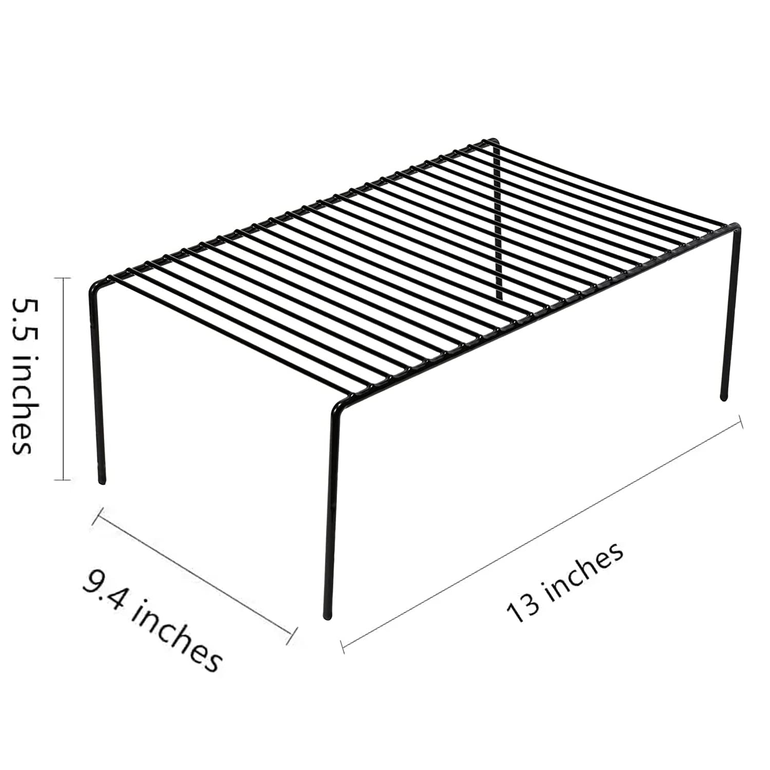 GEDLIRE Cabinet Storage Shelf Rack Set of 6, Medium (13 x 9.4 inch) Rustproof Metal Wire Kitchen Cabinet Organizer and Storage, Cupboard Spice Shelf Rack for Plate, Dish, Counter & Pantry Organization
