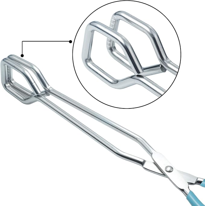 HINMAY Scissor Style Tongs 10 Inches and 11 Inches Set, Set of 2