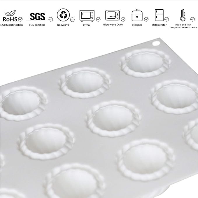 OCPO Kitchen Cone Whirlwind Onion Silicone Mousse Cake Mold, 15 Cavities