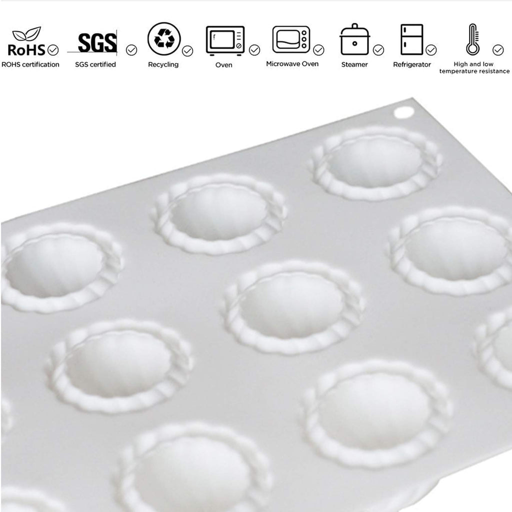 OCPO Kitchen Cone Whirlwind Onion Silicone Mousse Cake Mold, 15 Cavities