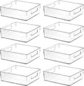 Clear Plastic Storage Bins, Home Bathroom Laundry Room Freezer Refrigerator Pantry Organizers and Storage Containers Fridge Organizer Bins Kitchen Organization Cabinet Medicine Bin for organizing