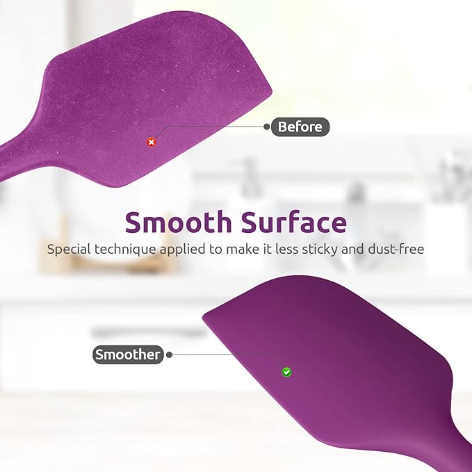 U-Taste Silicone Large Spatula, 600ºF High Temp Bowl Scraper, 11.38"/Purple