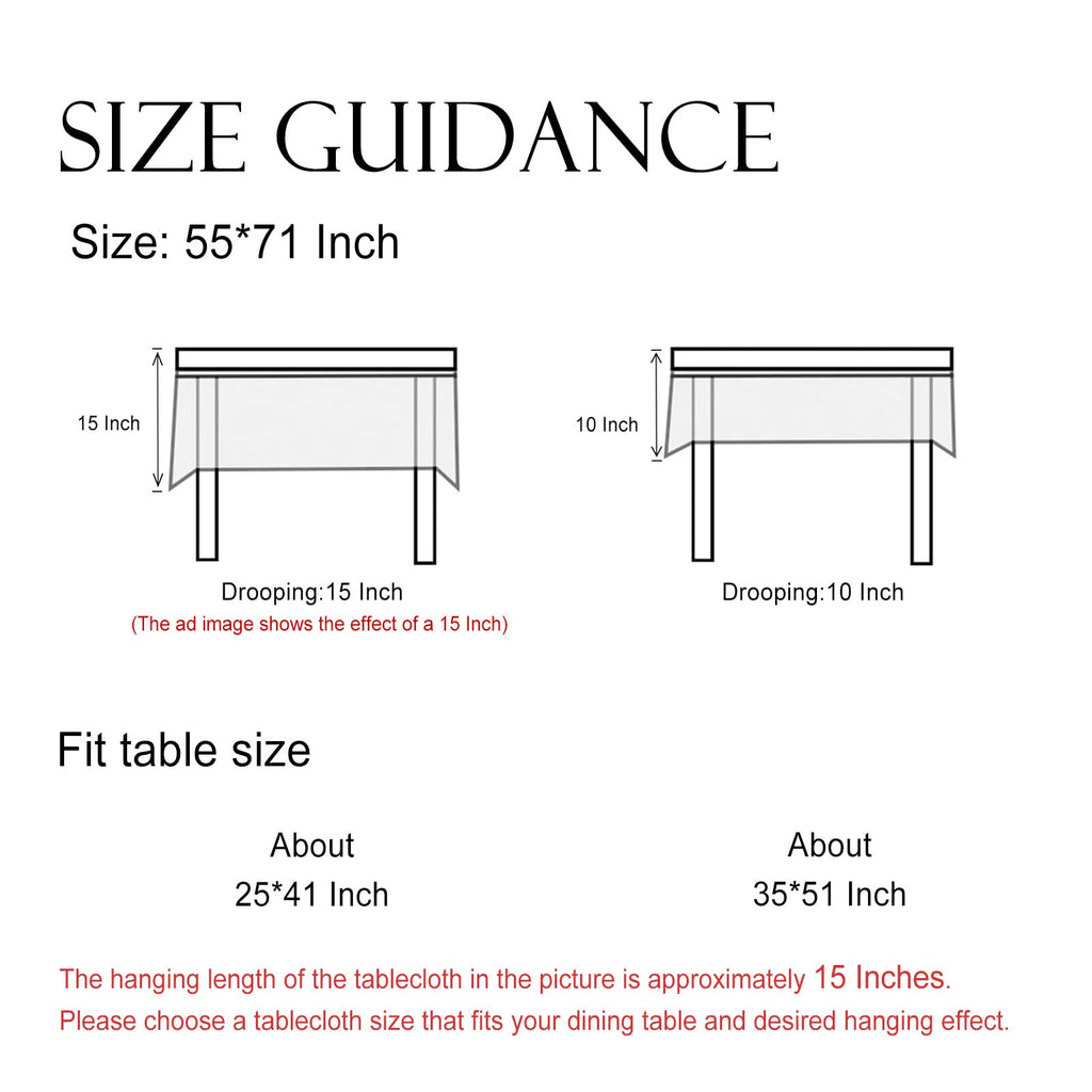 ISAENNE Designer Linen Rectangular Tablecloth,71"x55"-Segerman B